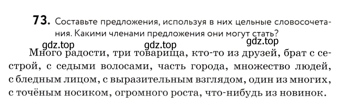 Условие номер 73 (страница 42) гдз по русскому языку 8 класс Пичугов, Еремеева, учебник