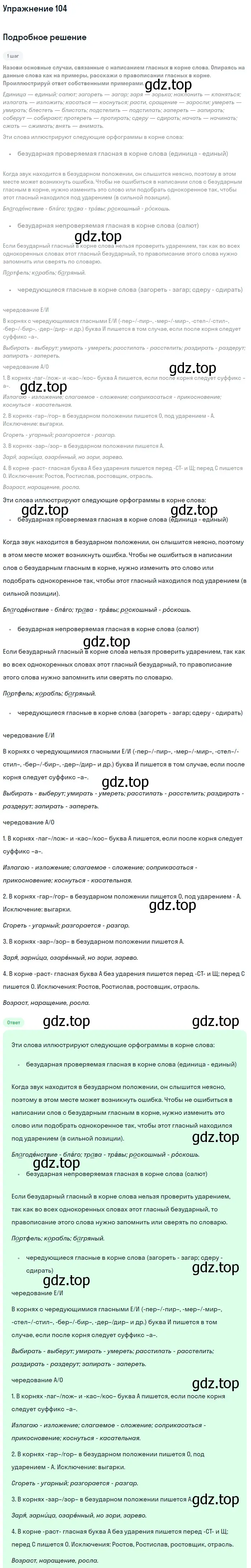 Решение 2. номер 104 (страница 59) гдз по русскому языку 8 класс Пичугов, Еремеева, учебник