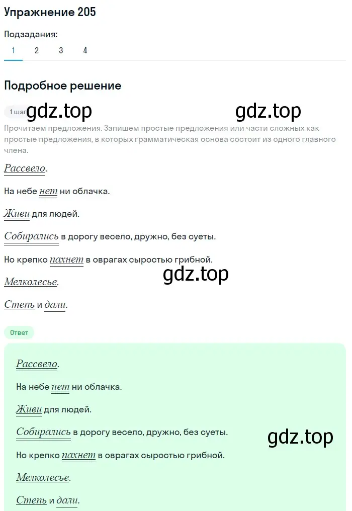 Решение 2. номер 205 (страница 95) гдз по русскому языку 8 класс Пичугов, Еремеева, учебник