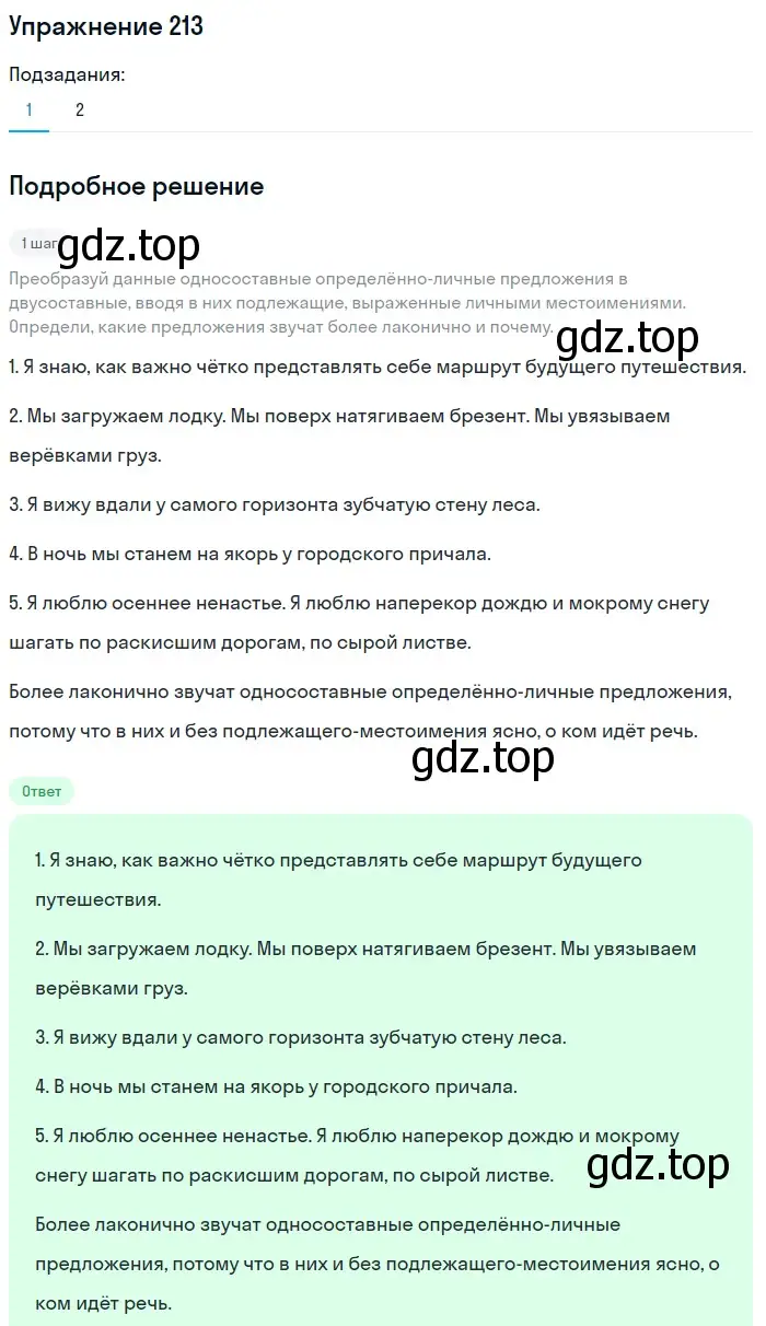 Решение 2. номер 213 (страница 98) гдз по русскому языку 8 класс Пичугов, Еремеева, учебник