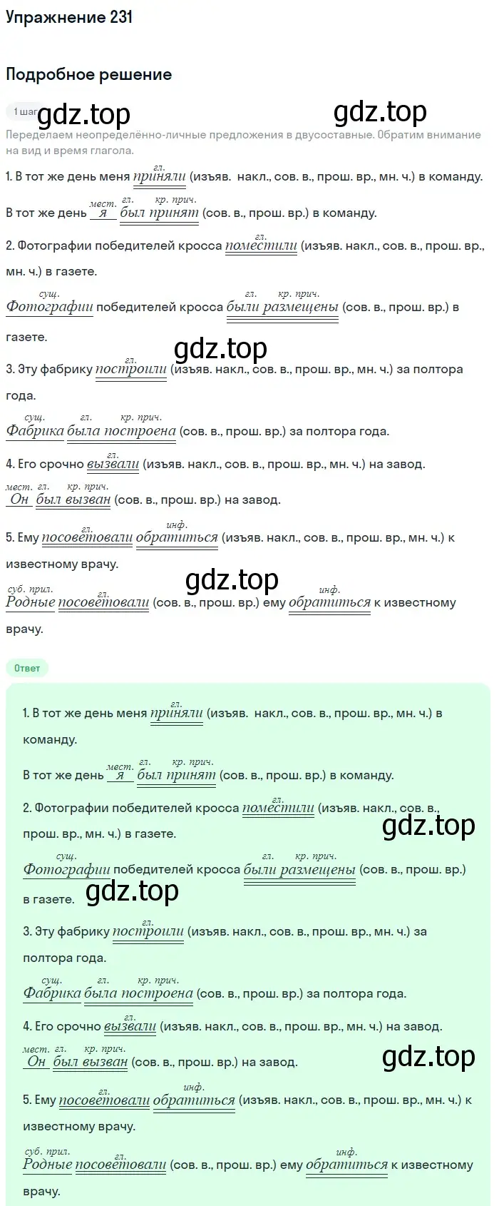 Решение 2. номер 231 (страница 107) гдз по русскому языку 8 класс Пичугов, Еремеева, учебник