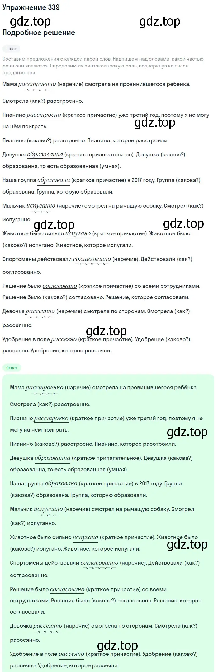 Решение 2. номер 339 (страница 157) гдз по русскому языку 8 класс Пичугов, Еремеева, учебник