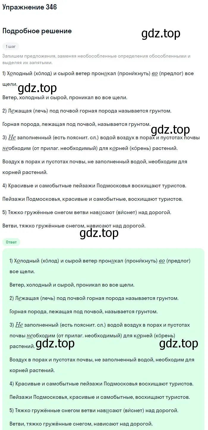 Решение 2. номер 346 (страница 160) гдз по русскому языку 8 класс Пичугов, Еремеева, учебник