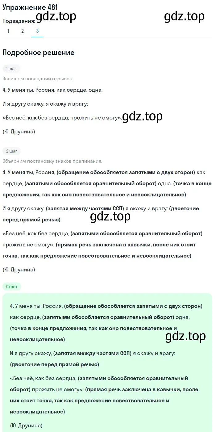 Решение 2. номер 481 (страница 221) гдз по русскому языку 8 класс Пичугов, Еремеева, учебник