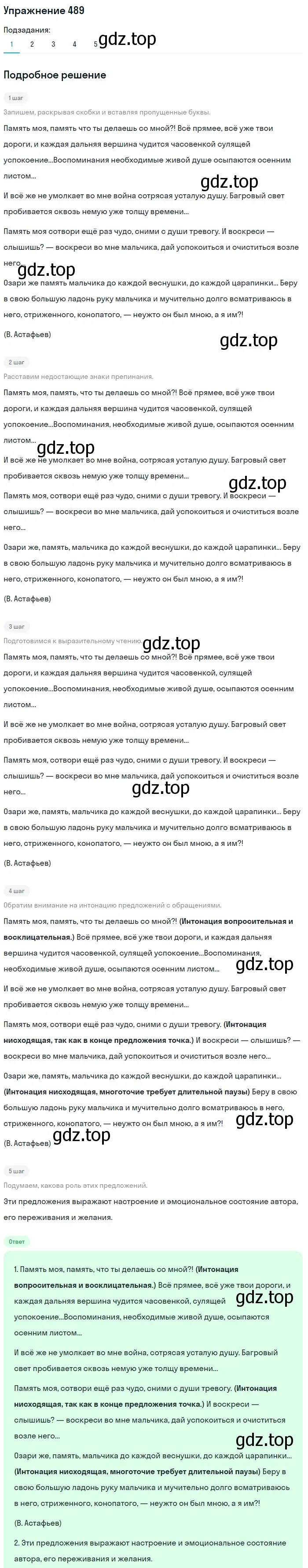 Решение 2. номер 489 (страница 224) гдз по русскому языку 8 класс Пичугов, Еремеева, учебник