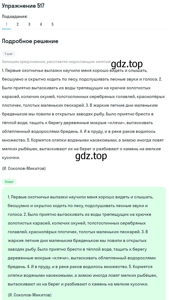 Решение 2. номер 517 (страница 243) гдз по русскому языку 8 класс Пичугов, Еремеева, учебник