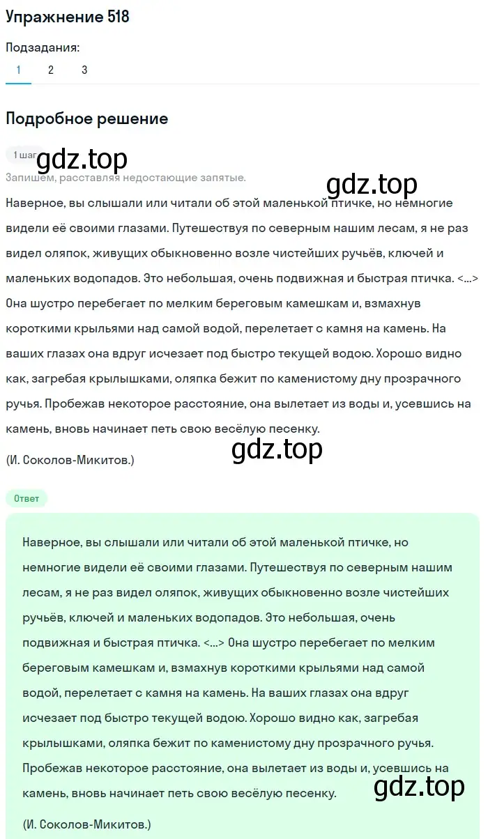 Решение 2. номер 518 (страница 243) гдз по русскому языку 8 класс Пичугов, Еремеева, учебник