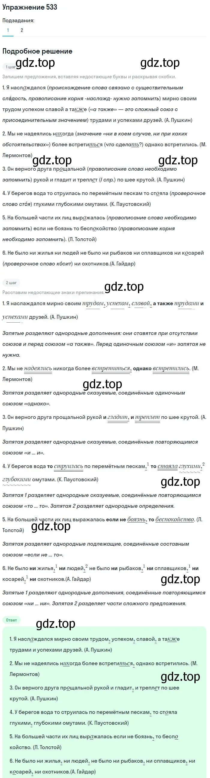 Решение 2. номер 533 (страница 251) гдз по русскому языку 8 класс Пичугов, Еремеева, учебник