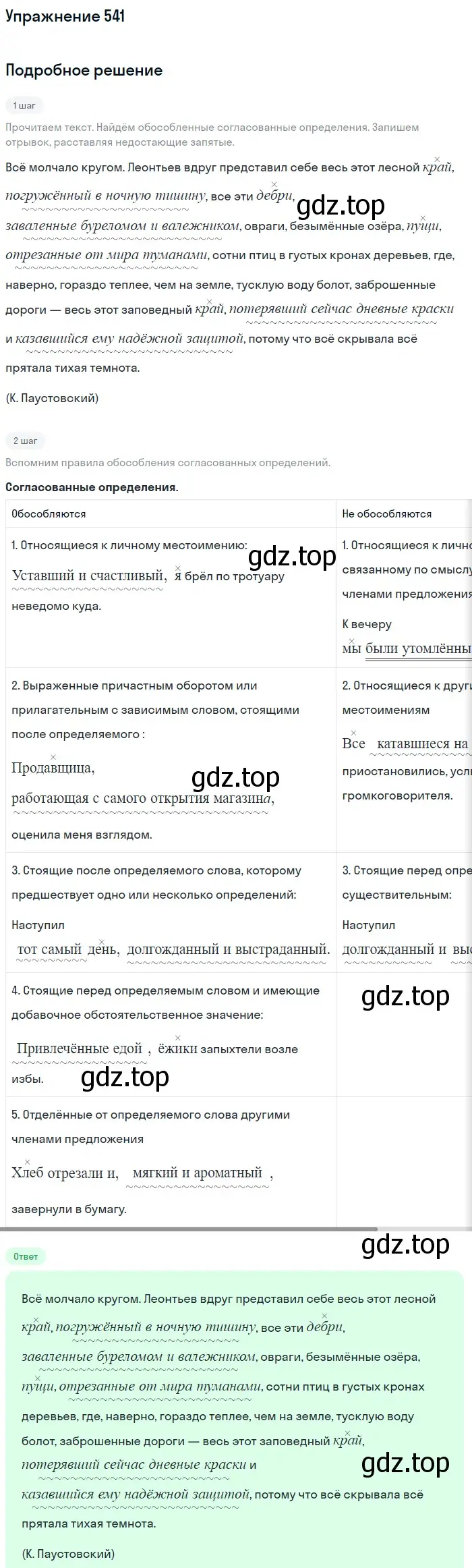 Решение 2. номер 541 (страница 255) гдз по русскому языку 8 класс Пичугов, Еремеева, учебник