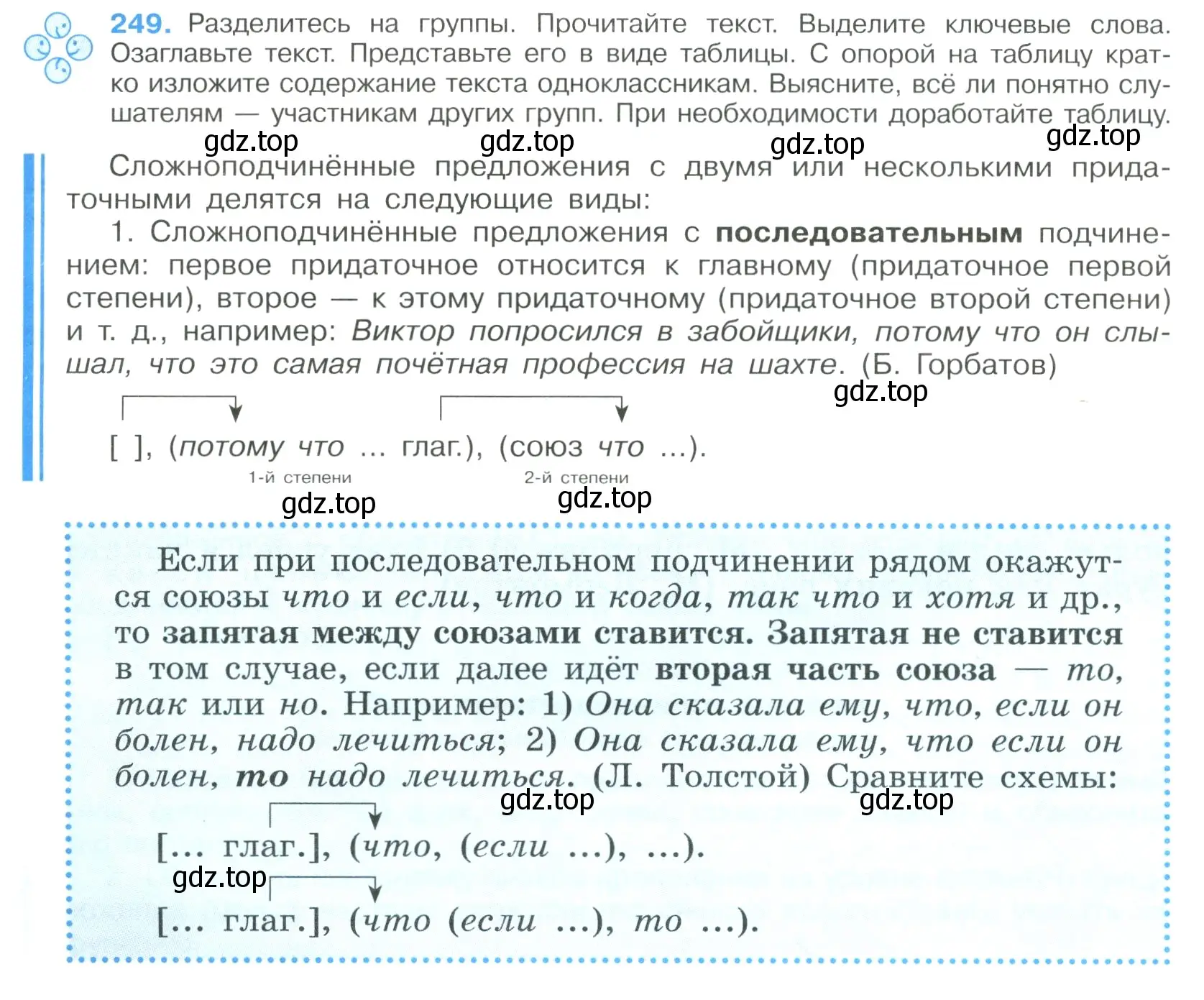 Условие номер 249 (страница 126) гдз по русскому языку 9 класс Бархударов, Крючков, учебник