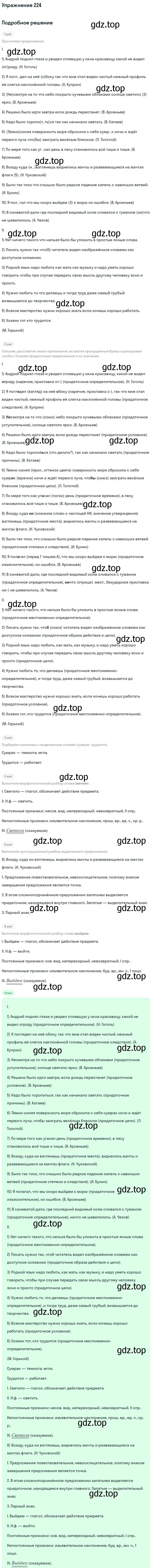 Решение 2. номер 224 (страница 112) гдз по русскому языку 9 класс Бархударов, Крючков, учебник