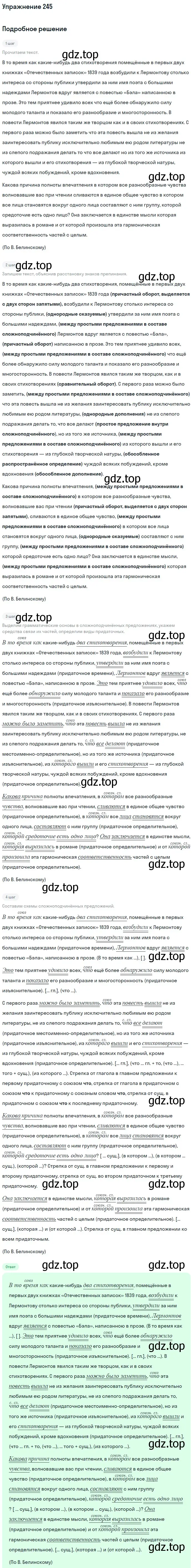 Решение 2. номер 245 (страница 123) гдз по русскому языку 9 класс Бархударов, Крючков, учебник