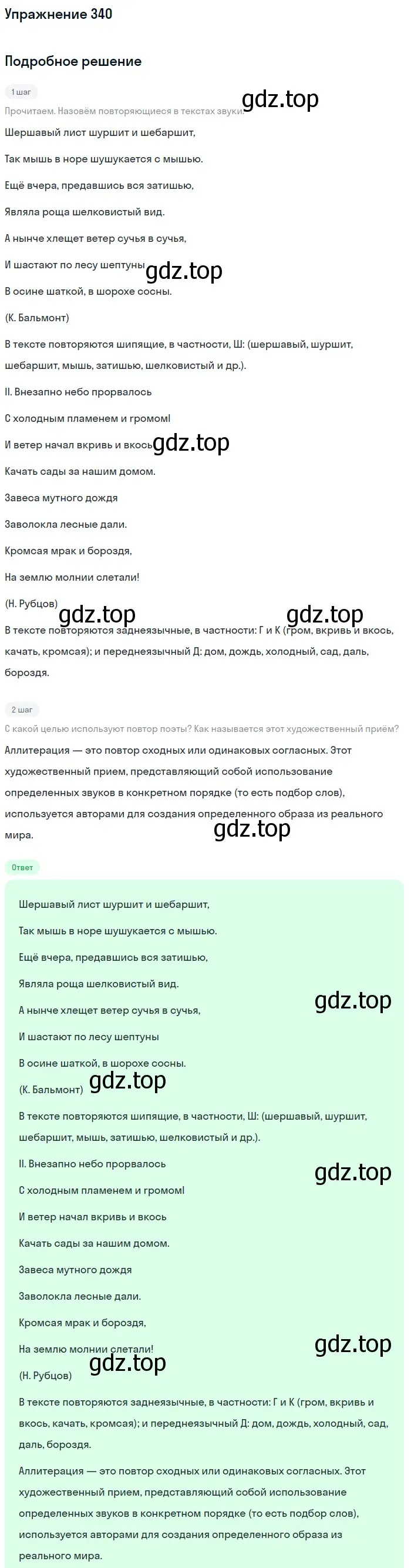 Решение 2. номер 340 (страница 176) гдз по русскому языку 9 класс Бархударов, Крючков, учебник