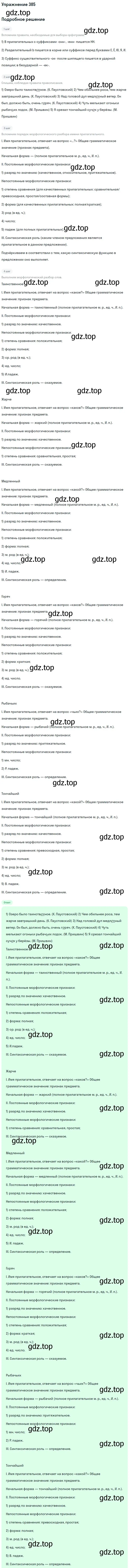 Решение 2. номер 385 (страница 205) гдз по русскому языку 9 класс Бархударов, Крючков, учебник