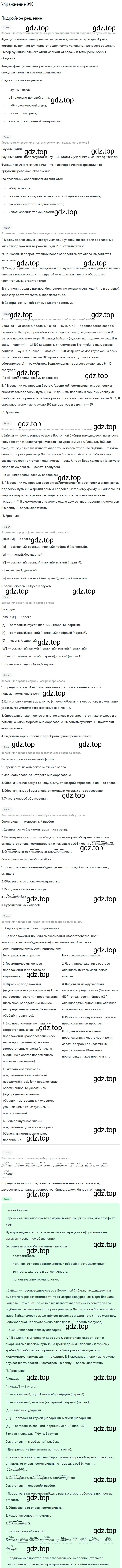 Решение 2. номер 390 (страница 207) гдз по русскому языку 9 класс Бархударов, Крючков, учебник