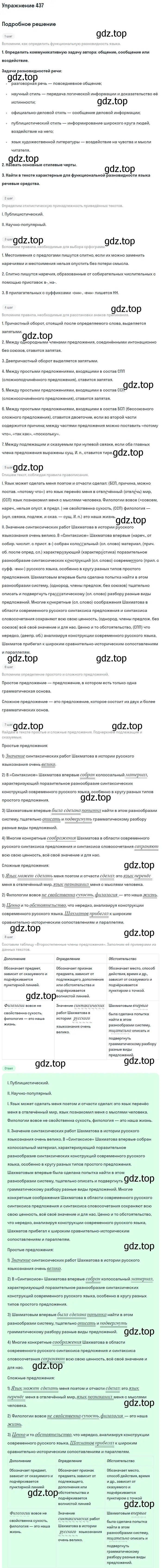 Решение 2. номер 437 (страница 227) гдз по русскому языку 9 класс Бархударов, Крючков, учебник