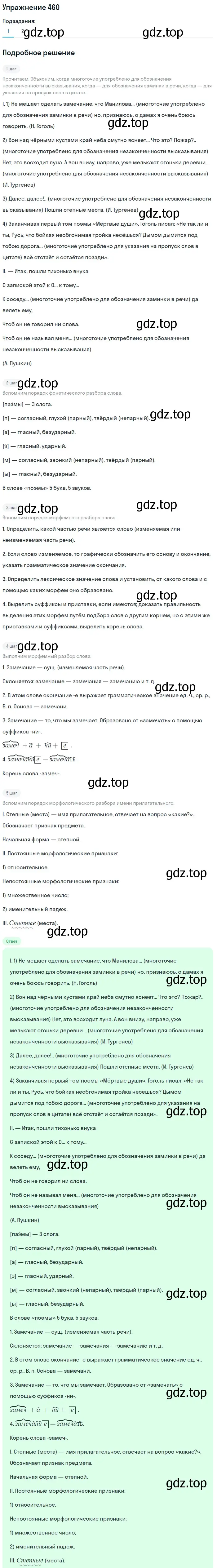 Решение 2. номер 460 (страница 235) гдз по русскому языку 9 класс Бархударов, Крючков, учебник