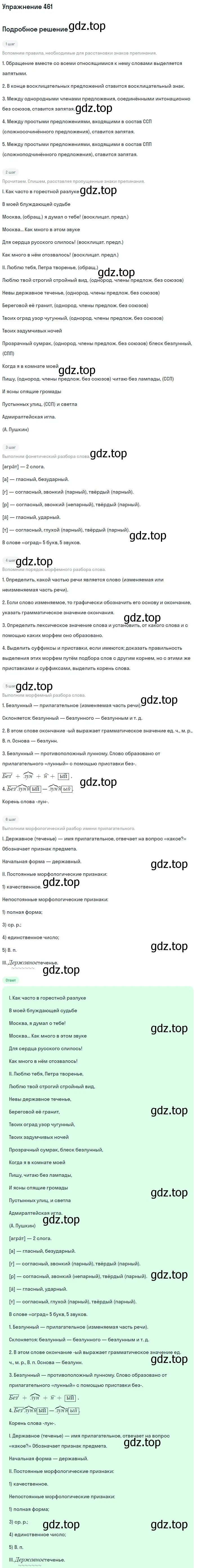 Решение 2. номер 461 (страница 236) гдз по русскому языку 9 класс Бархударов, Крючков, учебник