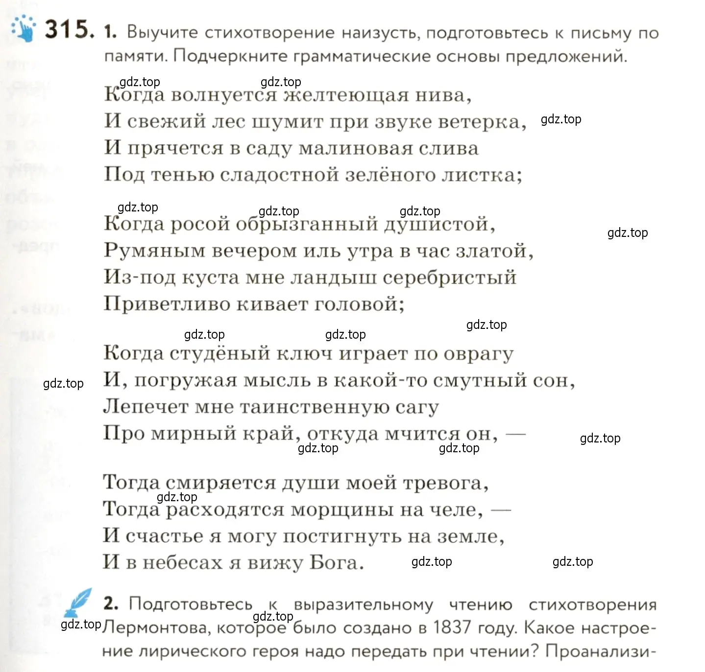 Условие номер 315 (страница 207) гдз по русскому языку 9 класс Пичугов, Еремеева, учебник