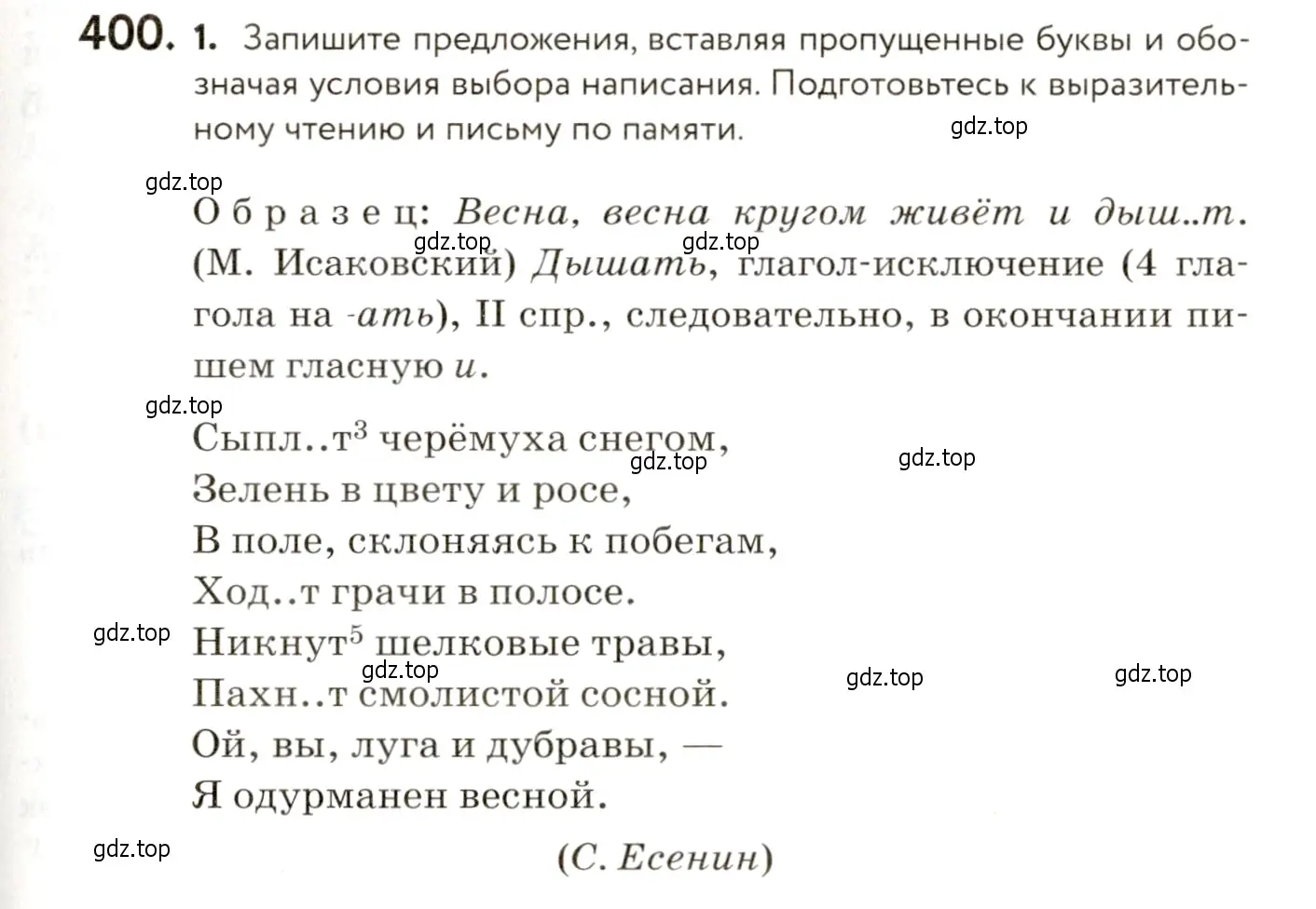 Условие номер 400 (страница 251) гдз по русскому языку 9 класс Пичугов, Еремеева, учебник