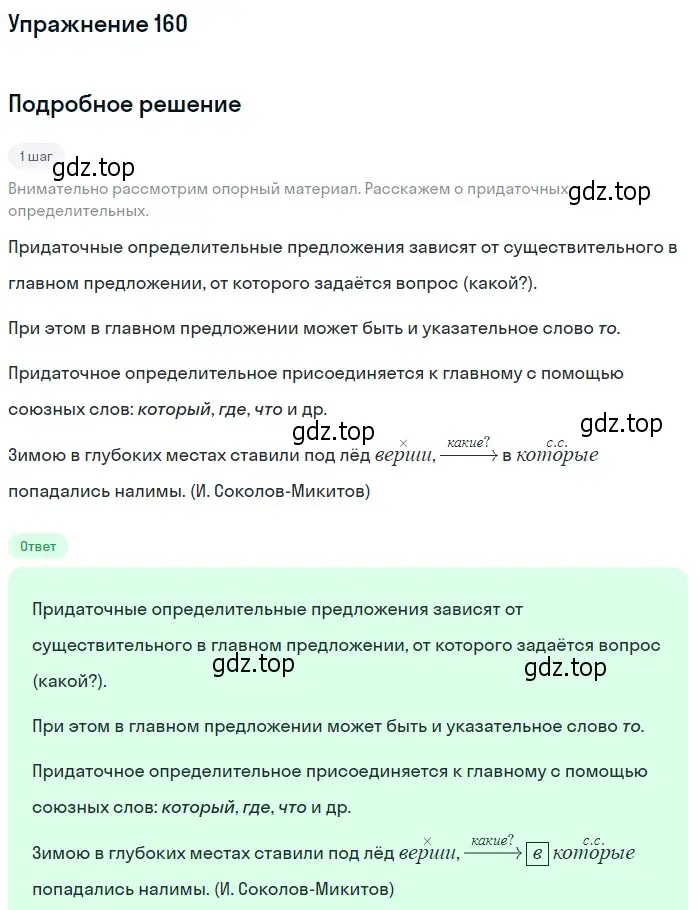 Решение 2. номер 160 (страница 121) гдз по русскому языку 9 класс Пичугов, Еремеева, учебник