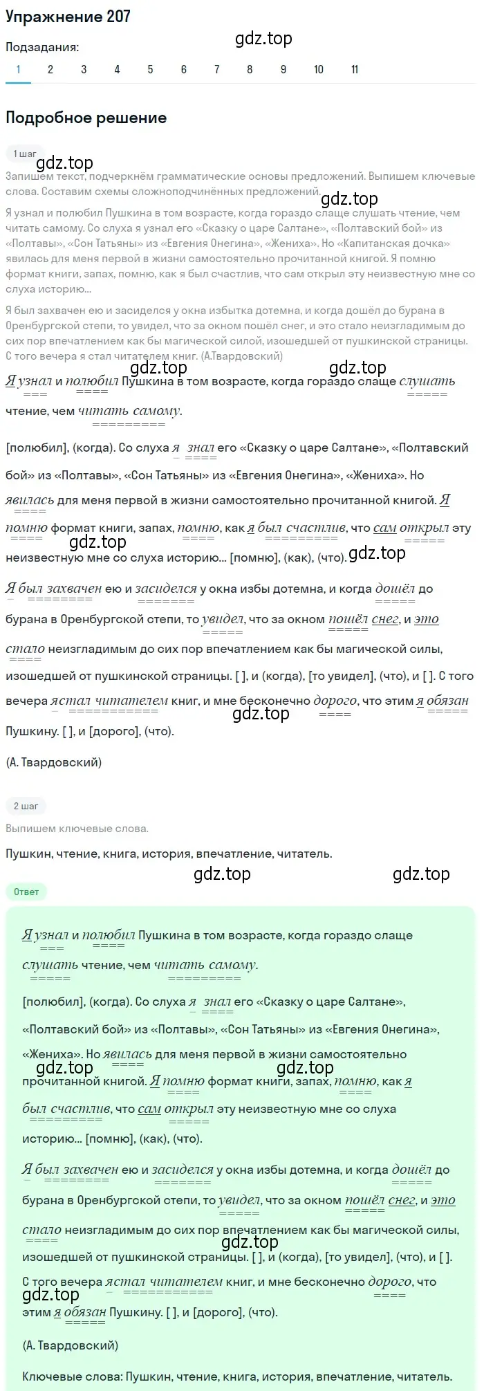 Решение 2. номер 207 (страница 147) гдз по русскому языку 9 класс Пичугов, Еремеева, учебник