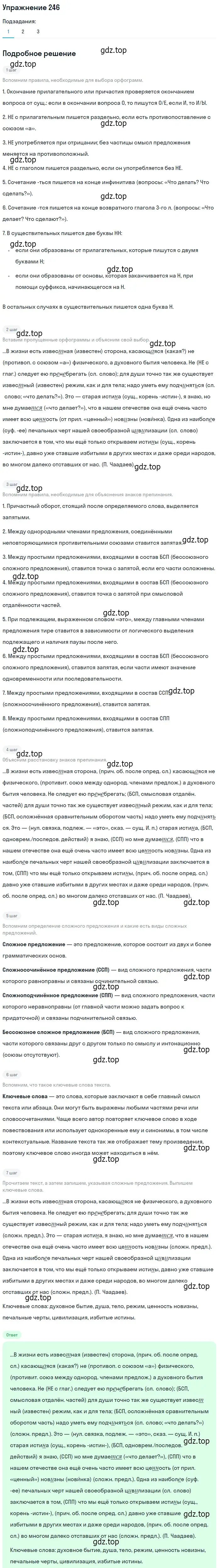 Решение 2. номер 246 (страница 167) гдз по русскому языку 9 класс Пичугов, Еремеева, учебник