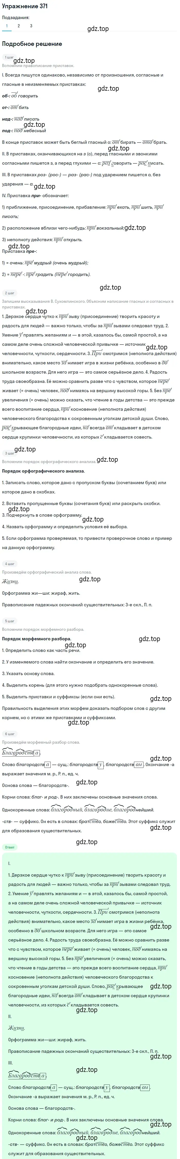 Решение 2. номер 371 (страница 239) гдз по русскому языку 9 класс Пичугов, Еремеева, учебник