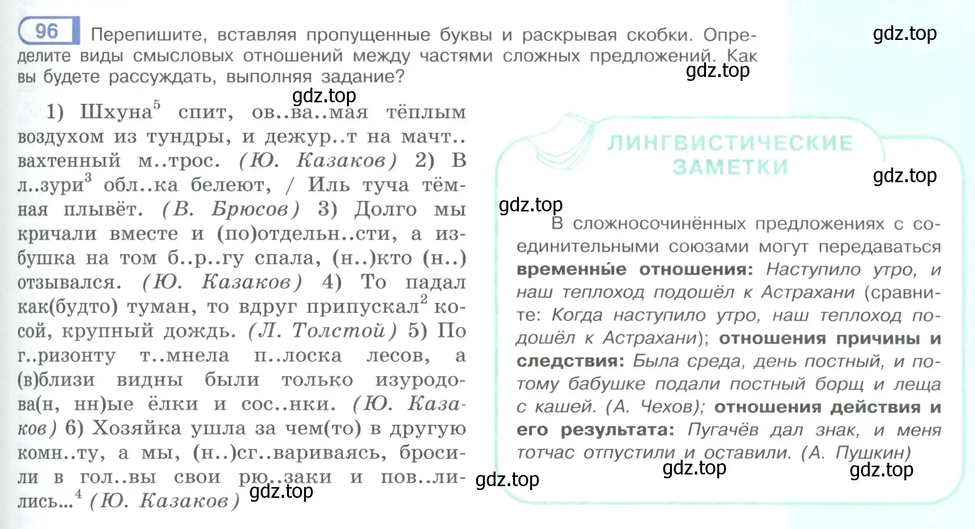 Условие номер 96 (страница 59) гдз по русскому языку 9 класс Рыбченкова, Александрова, учебник