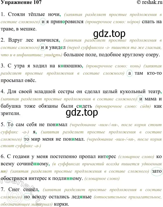 Решение номер 107 (страница 65) гдз по русскому языку 9 класс Рыбченкова, Александрова, учебник