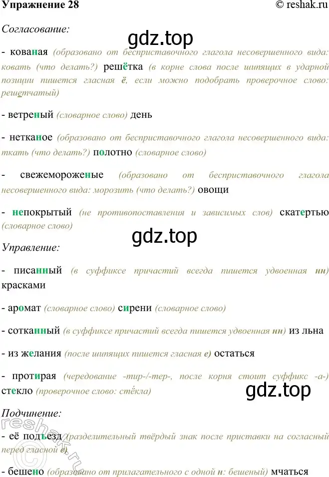 Решение номер 28 (страница 20) гдз по русскому языку 9 класс Рыбченкова, Александрова, учебник