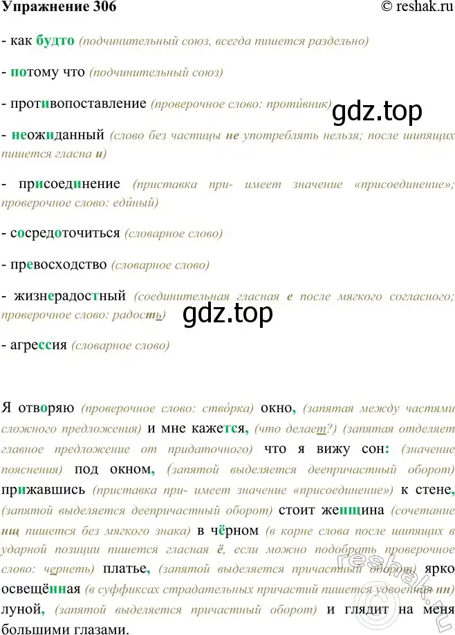 Решение номер 306 (страница 173) гдз по русскому языку 9 класс Рыбченкова, Александрова, учебник