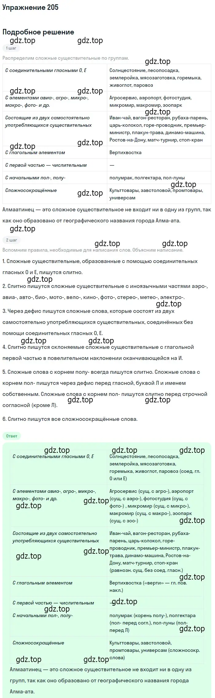 Решение 2. номер 205 (страница 189) гдз по русскому языку 10-11 класс Гольцова, Шамшин, учебник 1 часть