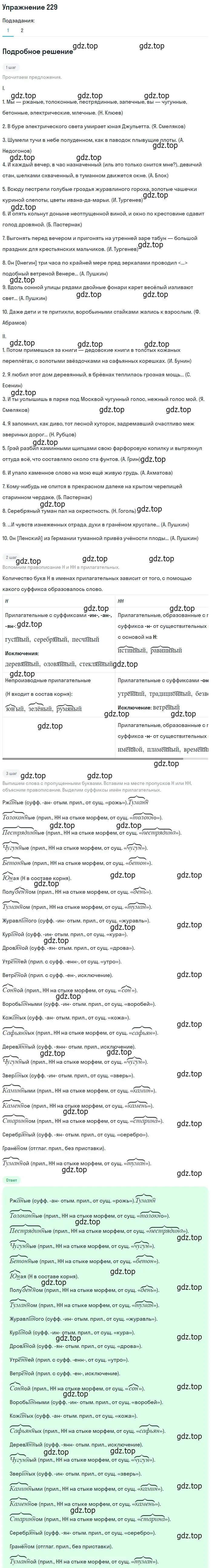 Решение 2. номер 229 (страница 214) гдз по русскому языку 10-11 класс Гольцова, Шамшин, учебник 1 часть