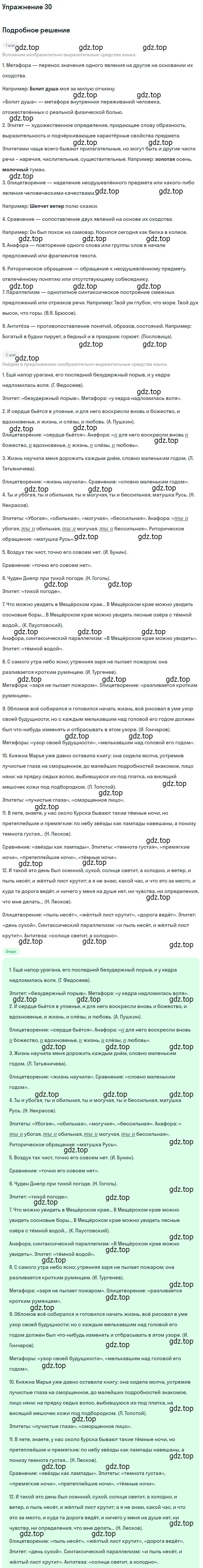 Решение 2. номер 30 (страница 37) гдз по русскому языку 10-11 класс Гольцова, Шамшин, учебник 1 часть