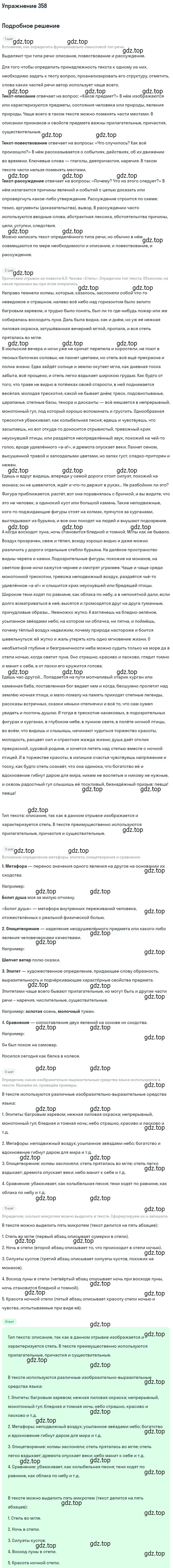 Решение 2. номер 358 (страница 339) гдз по русскому языку 10-11 класс Гольцова, Шамшин, учебник 1 часть