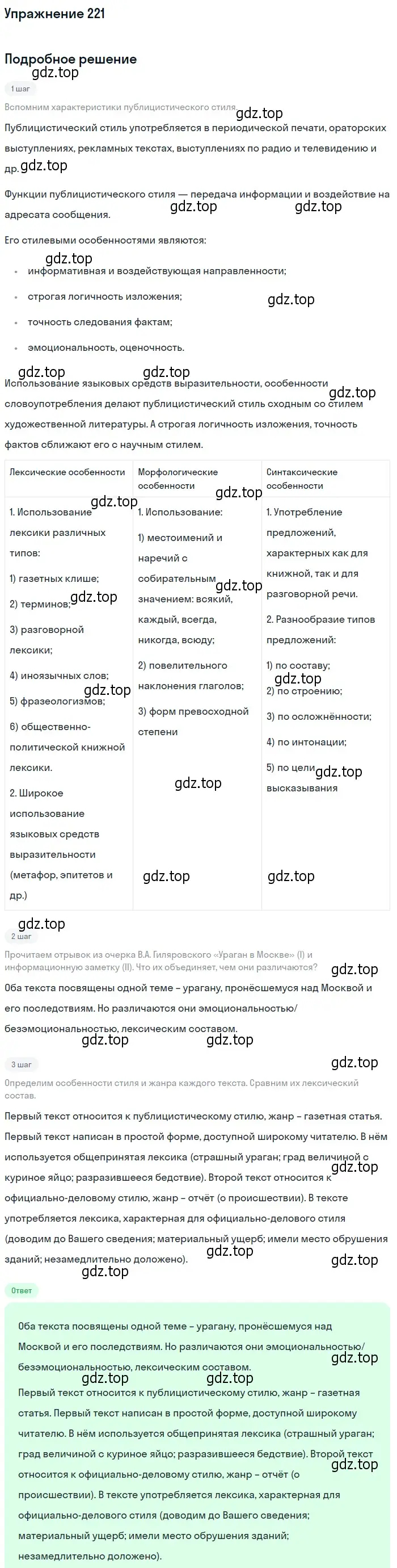 Решение 2. номер 221 (страница 304) гдз по русскому языку 10-11 класс Гольцова, Шамшин, учебник 2 часть