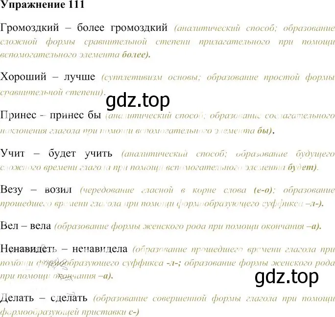 Решение 3. номер 111 (страница 106) гдз по русскому языку 10-11 класс Гольцова, Шамшин, учебник 1 часть