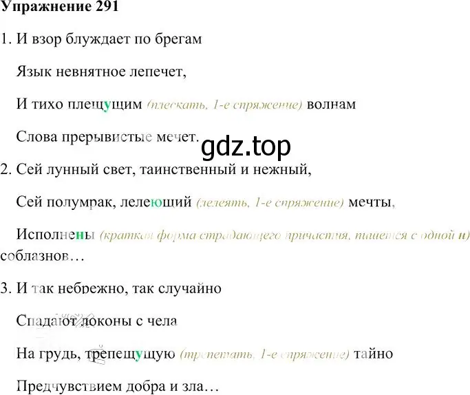 Решение 3. номер 291 (страница 269) гдз по русскому языку 10-11 класс Гольцова, Шамшин, учебник 1 часть