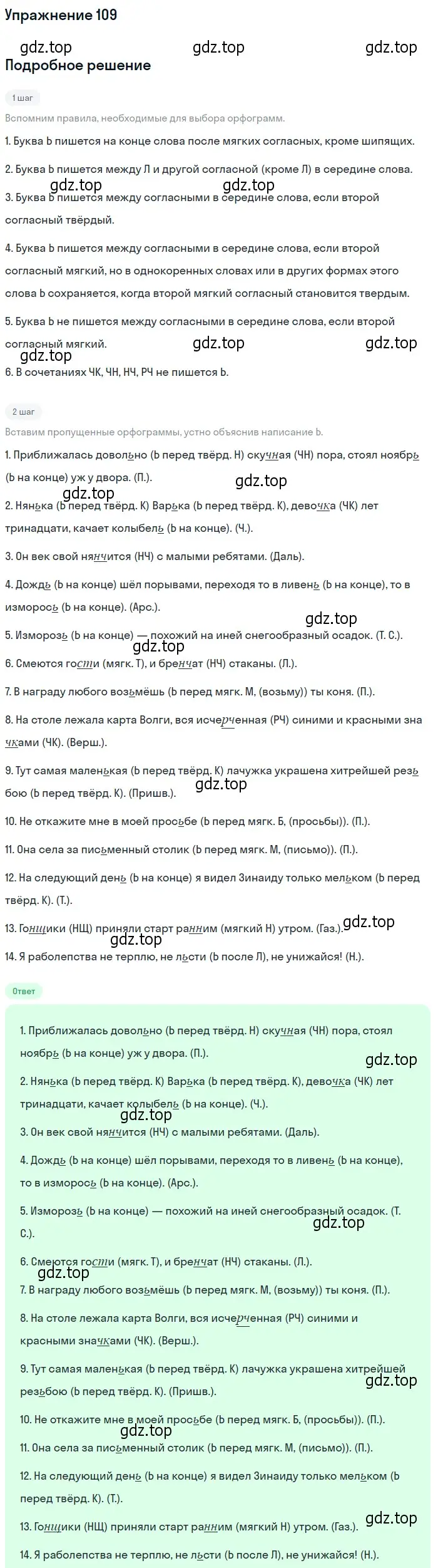 Решение номер 109 (страница 85) гдз по русскому языку 10-11 класс Греков, Крючков, учебник