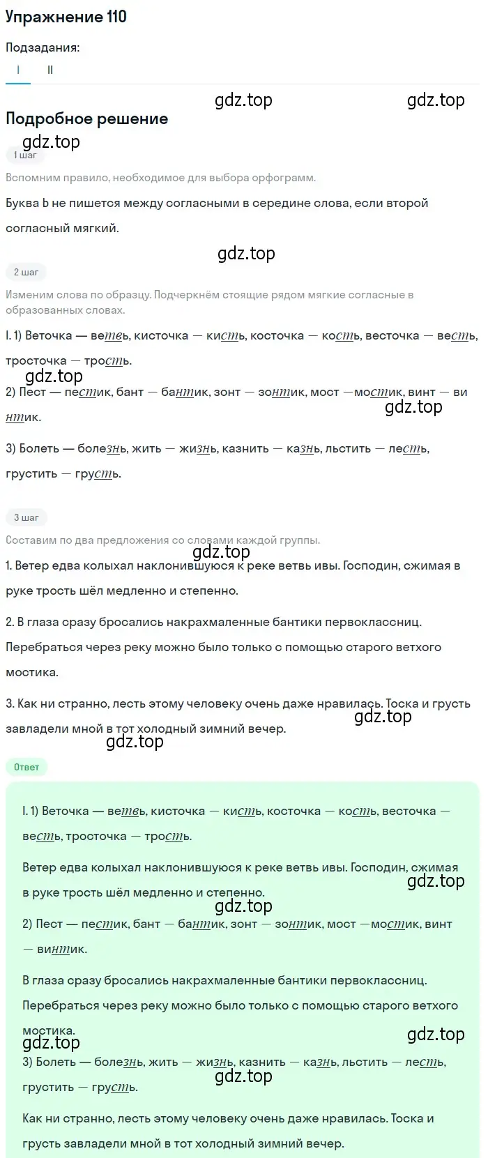 Решение номер 110 (страница 86) гдз по русскому языку 10-11 класс Греков, Крючков, учебник