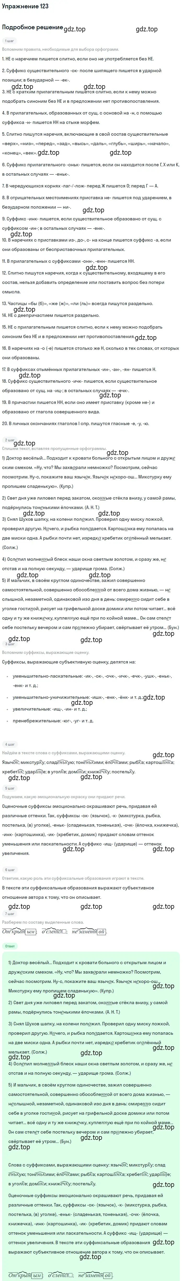 Решение номер 123 (страница 91) гдз по русскому языку 10-11 класс Греков, Крючков, учебник