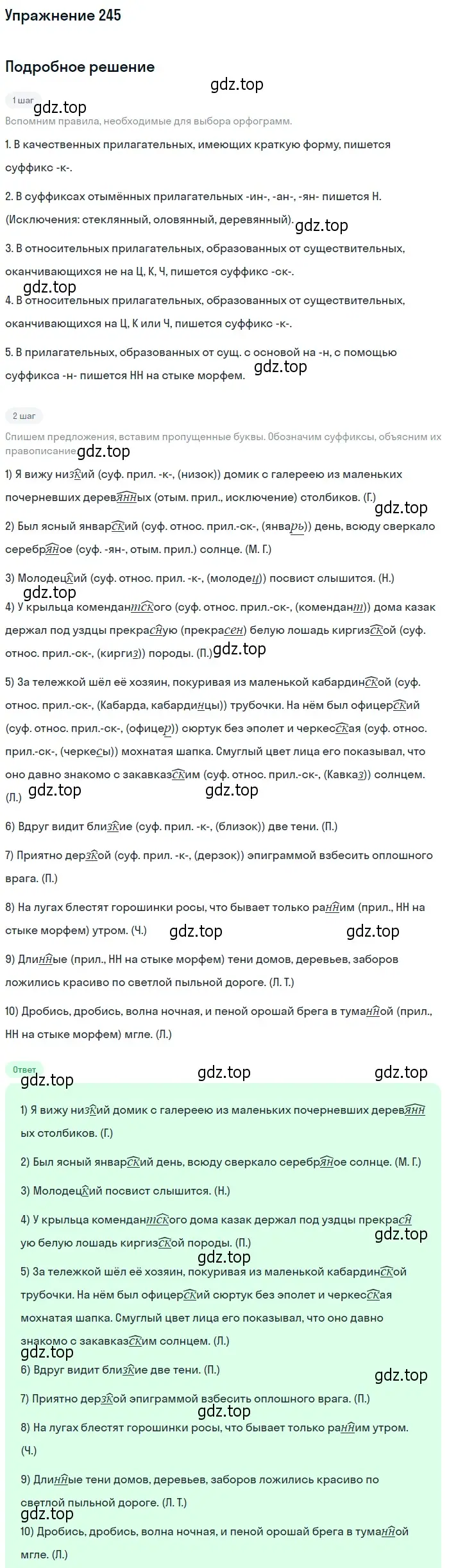 Решение номер 245 (страница 160) гдз по русскому языку 10-11 класс Греков, Крючков, учебник