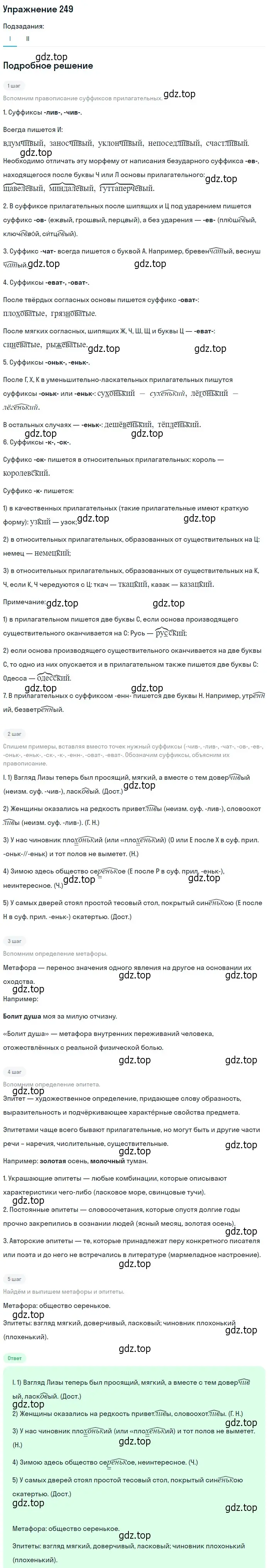 Решение номер 249 (страница 162) гдз по русскому языку 10-11 класс Греков, Крючков, учебник