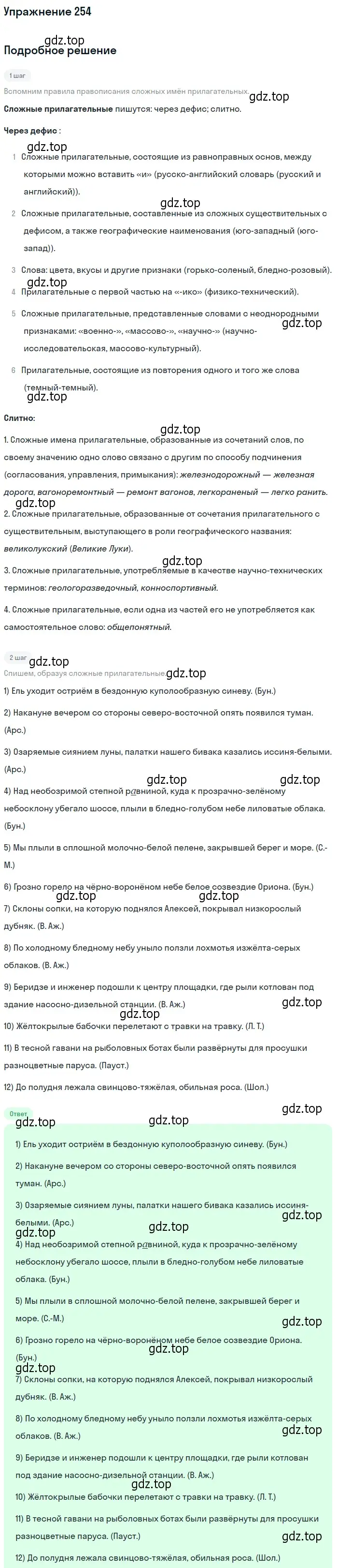 Решение номер 254 (страница 166) гдз по русскому языку 10-11 класс Греков, Крючков, учебник