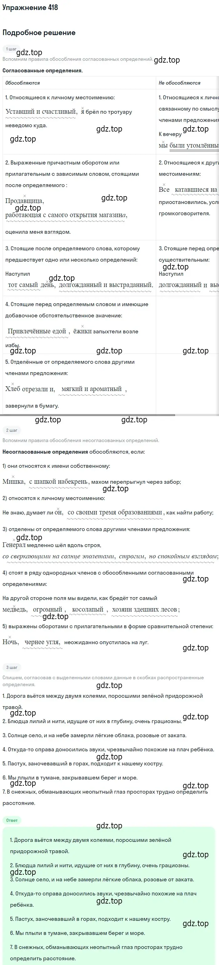 Решение номер 418 (страница 278) гдз по русскому языку 10-11 класс Греков, Крючков, учебник