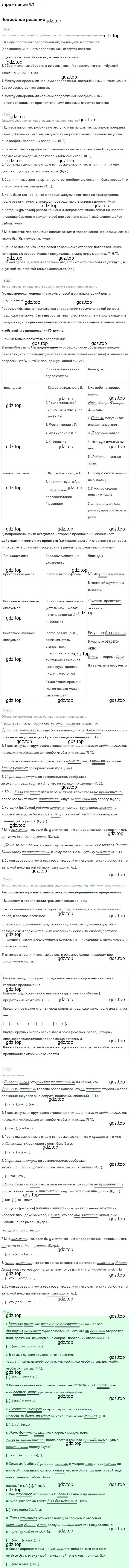 Решение номер 471 (страница 321) гдз по русскому языку 10-11 класс Греков, Крючков, учебник