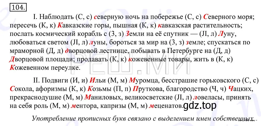 Решение 2. номер 104 (страница 81) гдз по русскому языку 10-11 класс Греков, Крючков, учебник