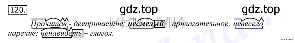 Решение 2. номер 120 (страница 91) гдз по русскому языку 10-11 класс Греков, Крючков, учебник