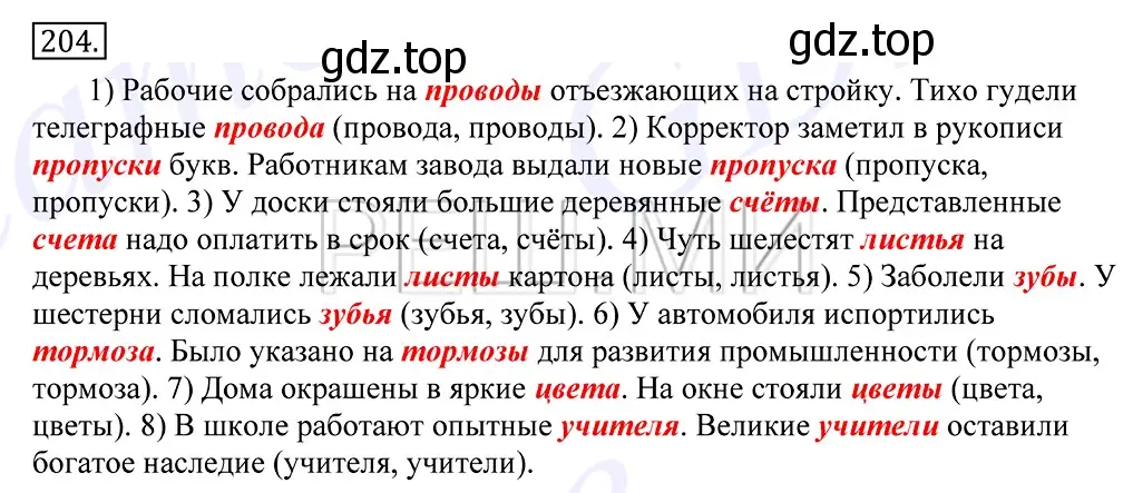 Решение 2. номер 204 (страница 138) гдз по русскому языку 10-11 класс Греков, Крючков, учебник